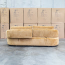 The Barga 2.5 Seat Sofa with Movable Back Rest Fabric - Mustard Yellow available to purchase from Warehouse Furniture Clearance at our next sale event.