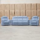 The Bari Three Seat Recliner Lounge - Smoke available to purchase from Warehouse Furniture Clearance at our next sale event.