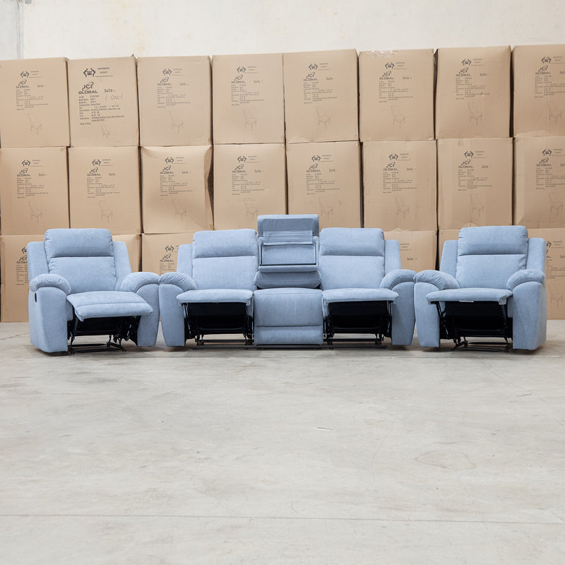 The Bari Three Seat Recliner Lounge - Smoke available to purchase from Warehouse Furniture Clearance at our next sale event.