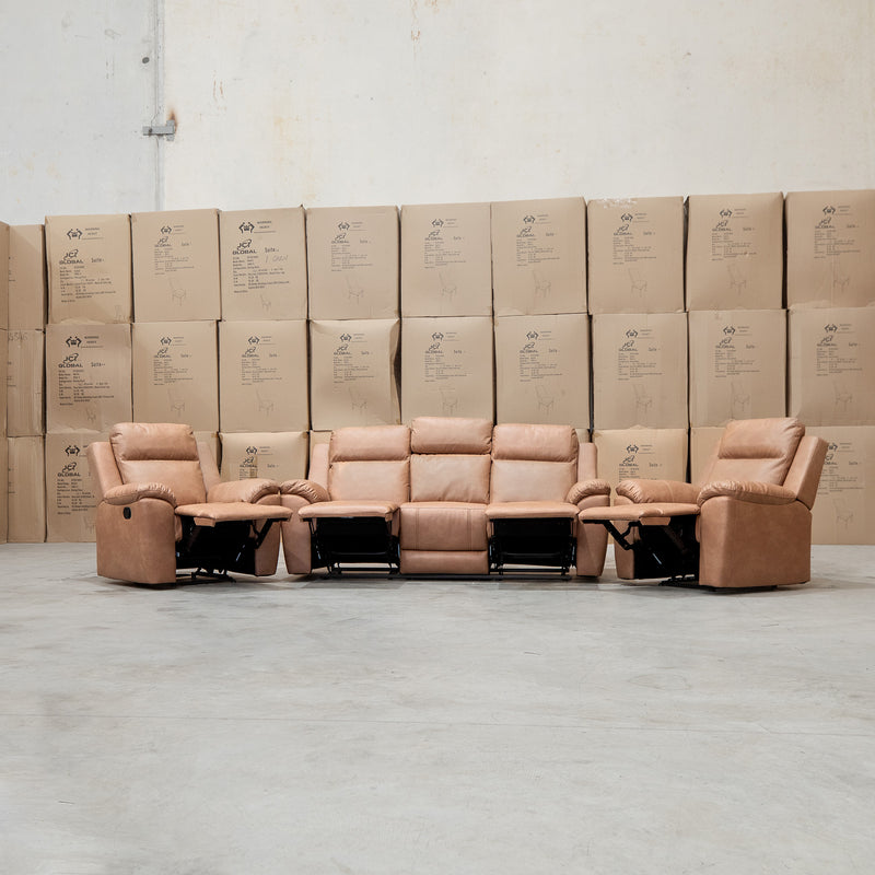 The Bari Single Recliner - Tan available to purchase from Warehouse Furniture Clearance at our next sale event.