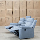 The Bari Three Seat Recliner Lounge - Smoke available to purchase from Warehouse Furniture Clearance at our next sale event.