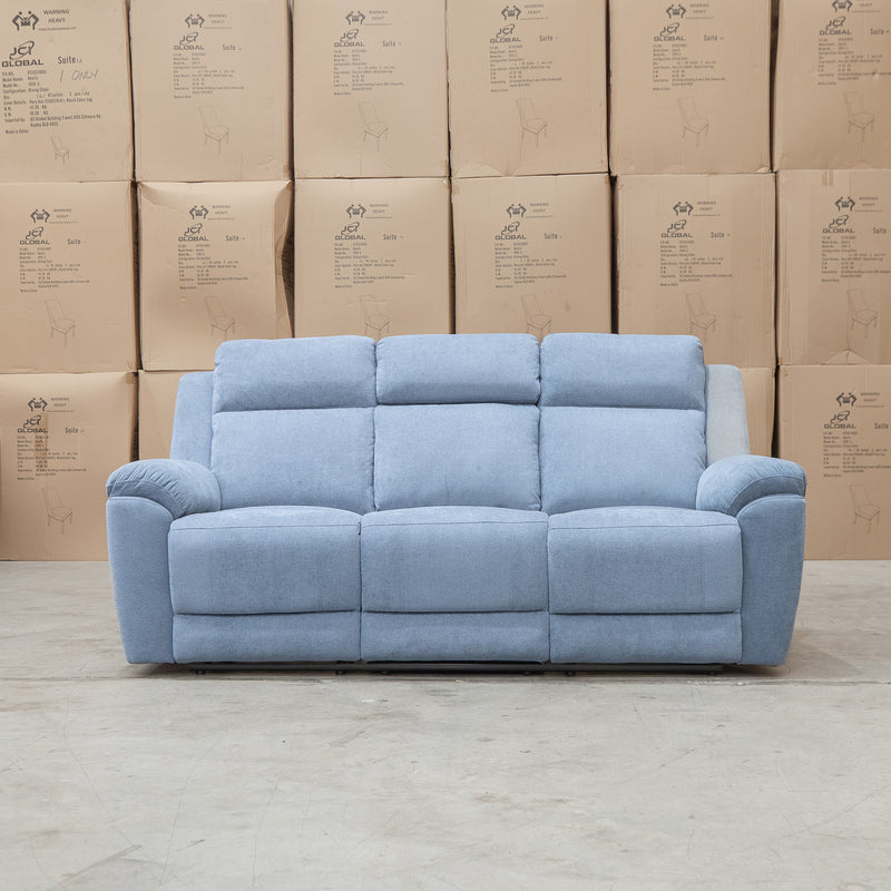 The Bari Three Seat Recliner Lounge - Smoke available to purchase from Warehouse Furniture Clearance at our next sale event.