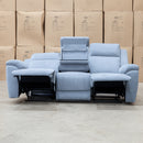 The Bari Three Seat Recliner Lounge - Smoke available to purchase from Warehouse Furniture Clearance at our next sale event.