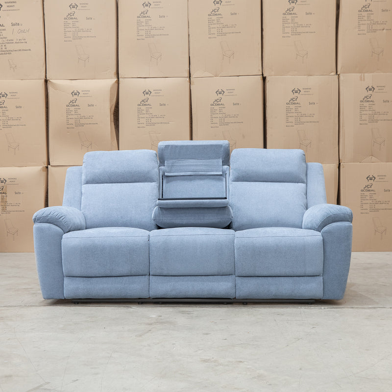 The Bari Three Seat Recliner Lounge - Smoke available to purchase from Warehouse Furniture Clearance at our next sale event.