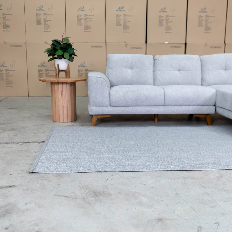 The Bayliss Esplanade 160 x 230cm Indoor/Outdoor Rug - Light Grey available to purchase from Warehouse Furniture Clearance at our next sale event.