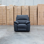 The Bayview Single Electric Leather Recliner - Black available to purchase from Warehouse Furniture Clearance at our next sale event.
