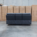 The Bayview Three Seat Manual Leather Recliner Lounge - Black available to purchase from Warehouse Furniture Clearance at our next sale event.