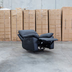 The Bayview Single Electric Leather Recliner - Black available to purchase from Warehouse Furniture Clearance at our next sale event.