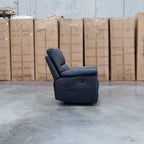 The Bayview Single Electric Leather Recliner - Black available to purchase from Warehouse Furniture Clearance at our next sale event.