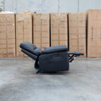 The Bayview Single Electric Leather Recliner - Black available to purchase from Warehouse Furniture Clearance at our next sale event.