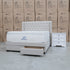 The Amie King Fabric Gas Lift & Storage Drawer Bed - Oat White