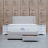 The Amie King Fabric Gas Lift & Storage Drawer Bed - Oat White