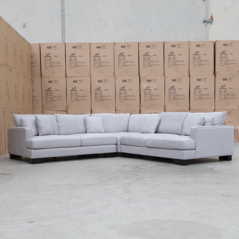 The Delta Deep Seated Corner Lounge - Silver available to purchase from Warehouse Furniture Clearance at our next sale event.
