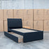 The York King Single Fabric Trundle Bed - Charcoal (Reversible Trundle)
