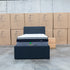 The York King Single Fabric Trundle Bed - Charcoal (Reversible Trundle)