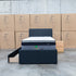 The York King Single Fabric Trundle Bed - Charcoal (Reversible Trundle)