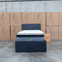 The York King Single Fabric Trundle Bed - Charcoal (Reversible Trundle)
