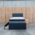The York King Single Fabric Trundle Bed - Charcoal (Reversible Trundle)