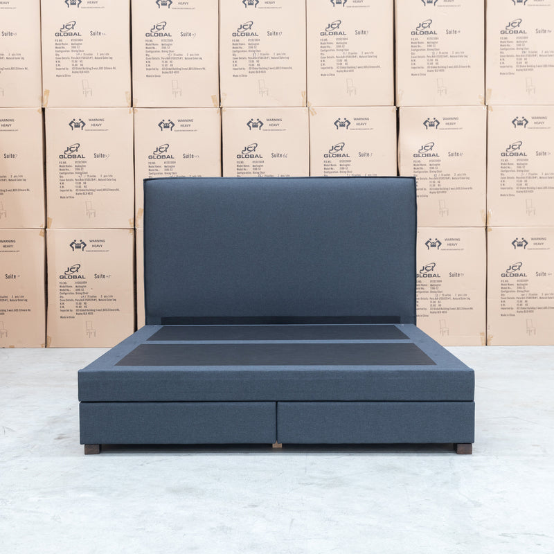 The Hayman Gas Lift & Drawer Storage King Bed - Charcoal available to purchase from Warehouse Furniture Clearance at our next sale event.