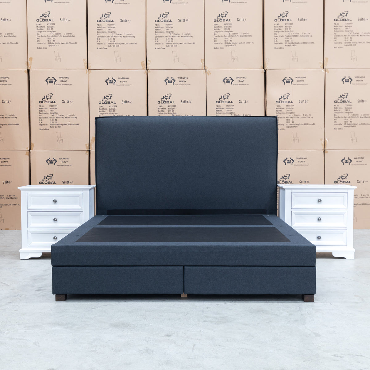 The Hayman Gas Lift & Drawer Storage King Bed - Charcoal - Available After 8th May available to purchase from Warehouse Furniture Clearance at our next sale event.