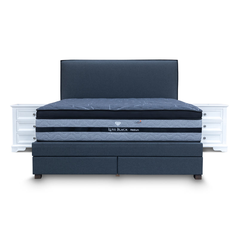 The Hayman Gas Lift & Drawer Storage Queen Bed - Charcoal available to purchase from Warehouse Furniture Clearance at our next sale event.