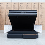 The Hayman Gas Lift & Drawer Storage King Bed - Charcoal - Available After 8th May available to purchase from Warehouse Furniture Clearance at our next sale event.