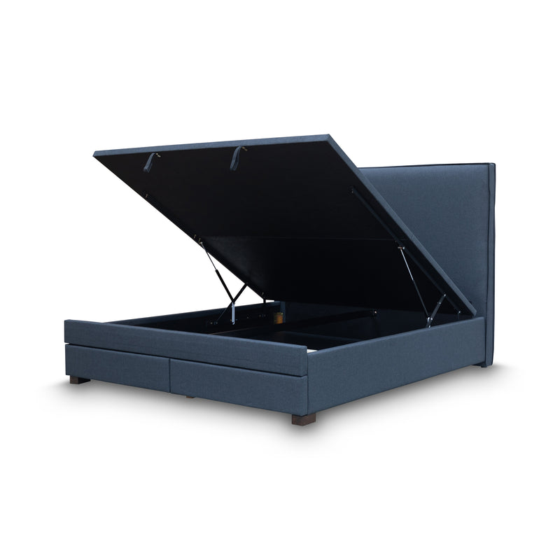 The Hayman Gas Lift & Drawer Storage King Bed - Charcoal available to purchase from Warehouse Furniture Clearance at our next sale event.