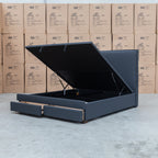 The Hayman Gas Lift & Drawer Storage King Bed - Charcoal - Available After 8th May available to purchase from Warehouse Furniture Clearance at our next sale event.