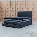 The Hayman Gas Lift & Drawer Storage King Bed - Charcoal available to purchase from Warehouse Furniture Clearance at our next sale event.