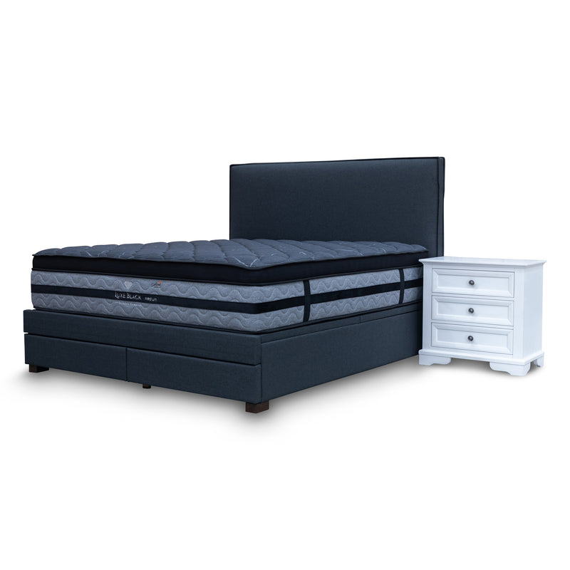 The Hayman Gas Lift & Drawer Storage King Bed - Charcoal available to purchase from Warehouse Furniture Clearance at our next sale event.