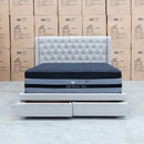 The Amie Queen Fabric Storage Bed – Oat White available to purchase from Warehouse Furniture Clearance at our next sale event.