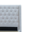 The Amie Queen Fabric Storage Bed – Oat White available to purchase from Warehouse Furniture Clearance at our next sale event.