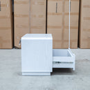 The Aston Two Drawer White Ash Bedside - White available to purchase from Warehouse Furniture Clearance at our next sale event.