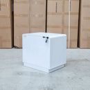 The Aston Two Drawer White Ash Bedside - White available to purchase from Warehouse Furniture Clearance at our next sale event.