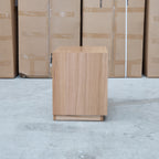 The Lana Two Drawer Australian Messmate Hardwood Bedside available to purchase from Warehouse Furniture Clearance at our next sale event.
