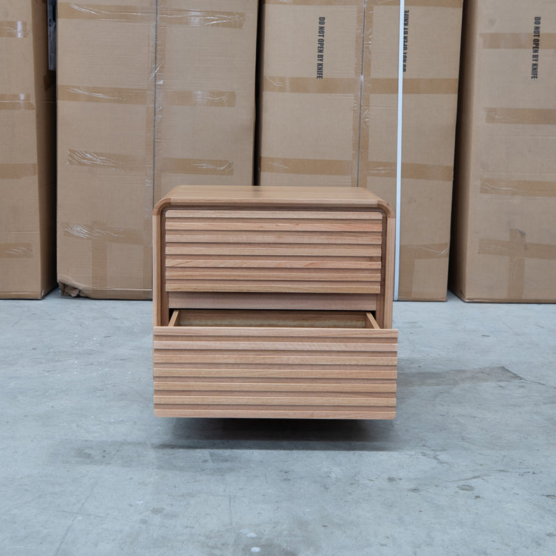 The Southport Two Drawer Australian Messmate Hardwood Bedside - Natural