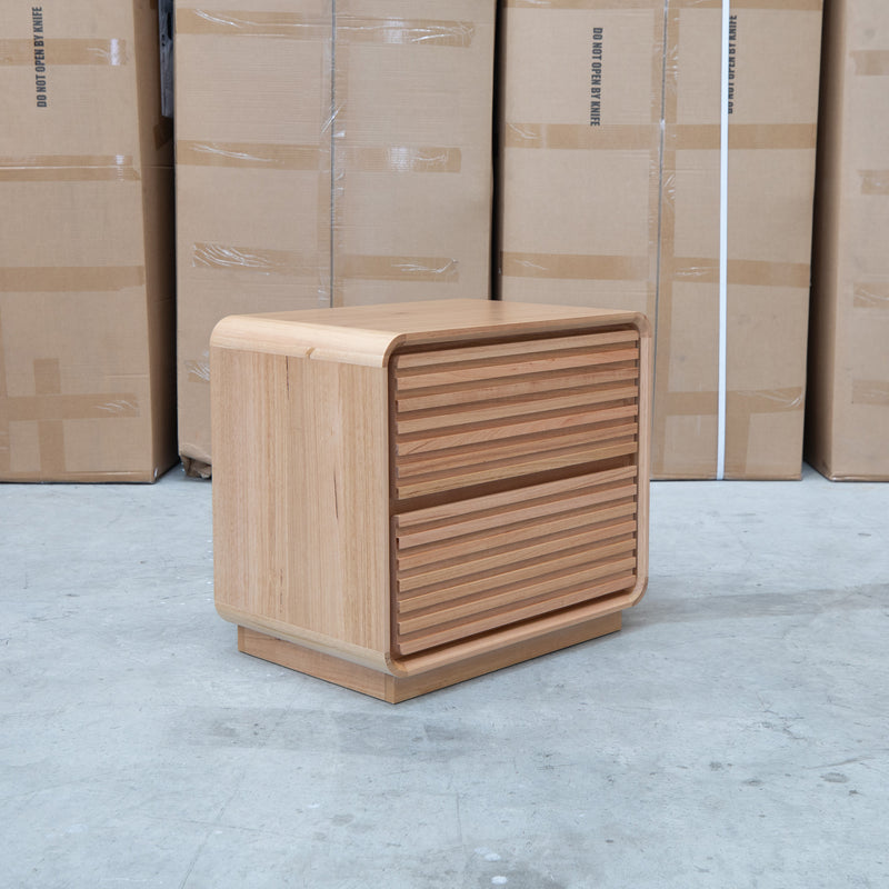 The Southport Two Drawer Australian Messmate Hardwood Bedside - Natural
