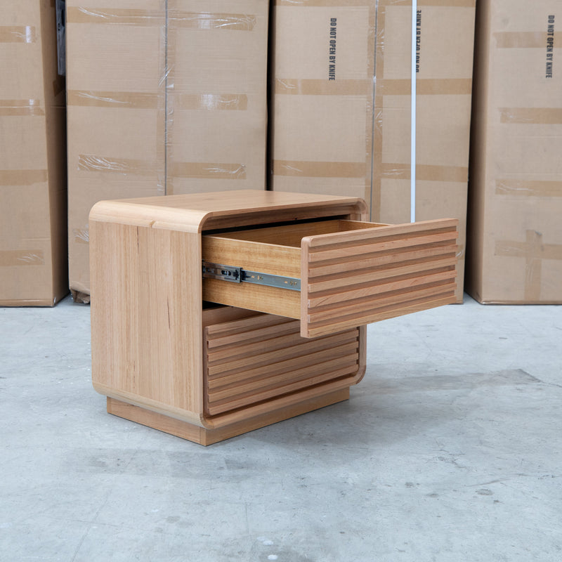 The Southport Two Drawer Australian Messmate Hardwood Bedside - Natural