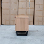 The Byron Two Drawer Australian Messmate Hardwood Bedside available to purchase from Warehouse Furniture Clearance at our next sale event.