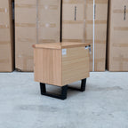The Byron Two Drawer Australian Messmate Hardwood Bedside available to purchase from Warehouse Furniture Clearance at our next sale event.