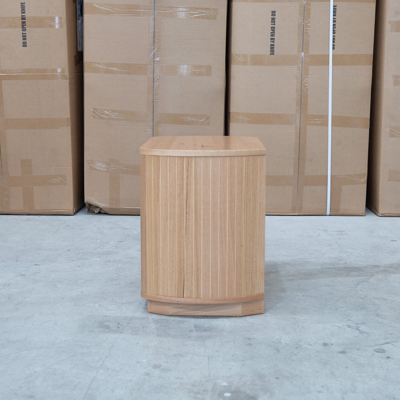 The Bentley Curved Two Drawer Australian Messmate Hardwood Bedside