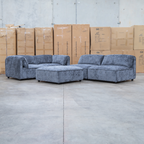 The Bellagio Deep Seat Modular Corner Lounge with Ottoman - Charcoal available to purchase from Warehouse Furniture Clearance at our next sale event.