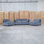 The Bellagio Deep Seat Modular Corner Lounge with Ottoman - Charcoal available to purchase from Warehouse Furniture Clearance at our next sale event.