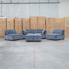 The Bellagio Deep Seat Modular Corner Lounge with Ottoman - Charcoal available to purchase from Warehouse Furniture Clearance at our next sale event.