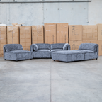 The Bellagio Deep Seat Modular Corner Lounge with Ottoman - Charcoal available to purchase from Warehouse Furniture Clearance at our next sale event.