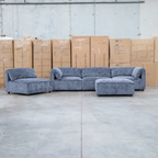 The Bellagio Deep Seat Modular Corner Lounge with Ottoman - Charcoal available to purchase from Warehouse Furniture Clearance at our next sale event.