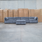 The Bellagio Deep Seat Modular Corner Lounge with Ottoman - Charcoal available to purchase from Warehouse Furniture Clearance at our next sale event.