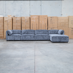The Bellagio Deep Seat Modular Corner Lounge with Ottoman - Charcoal available to purchase from Warehouse Furniture Clearance at our next sale event.