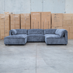The Bellagio Deep Seat Modular Corner Lounge with Ottoman - Charcoal available to purchase from Warehouse Furniture Clearance at our next sale event.