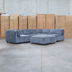 The Bellagio Deep Seat Modular Corner Lounge with Ottoman - Charcoal available to purchase from Warehouse Furniture Clearance at our next sale event.